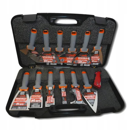 Zestaw 12 szpachelek elastycznych stal nierdz. + walizka TYTANX 660-6480