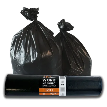 Mocne worki na śmieci 120 L (70 cm x 115 cm) 25 szt wytrzymałe BagMaster