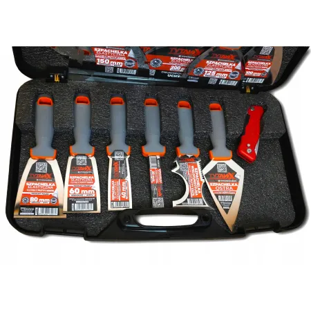 Zestaw 12 szpachelek elastycznych stal nierdz. + walizka TYTANX 660-6480