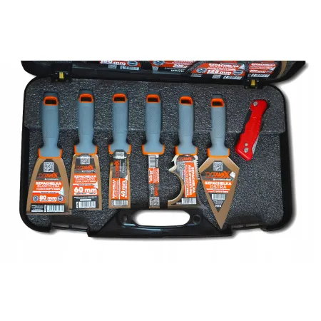 Zestaw 12 szpachelek elastycznych stal nierdz. + walizka TYTANX 660-6480