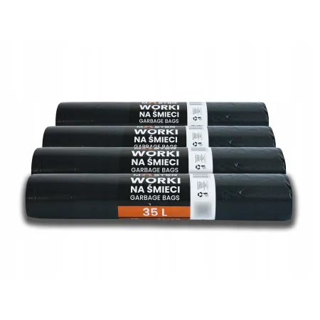 Mocne worki na śmieci 60 L (60 cm x 80 cm) 25 szt wytrzymałe BagMaster