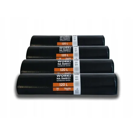 Mocne worki na śmieci 120 L (70 cm x 115 cm) 25 szt wytrzymałe BagMaster